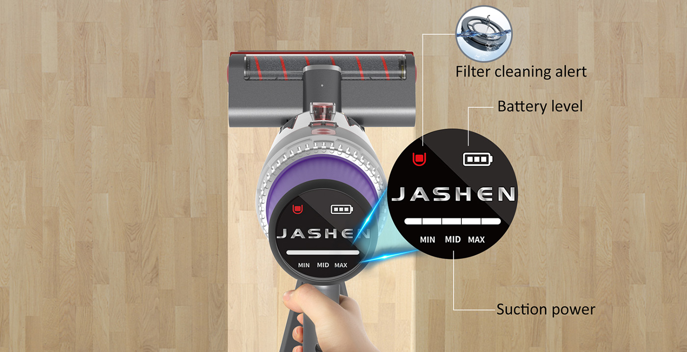 Jashen V16 Vacuum Cleaner LED