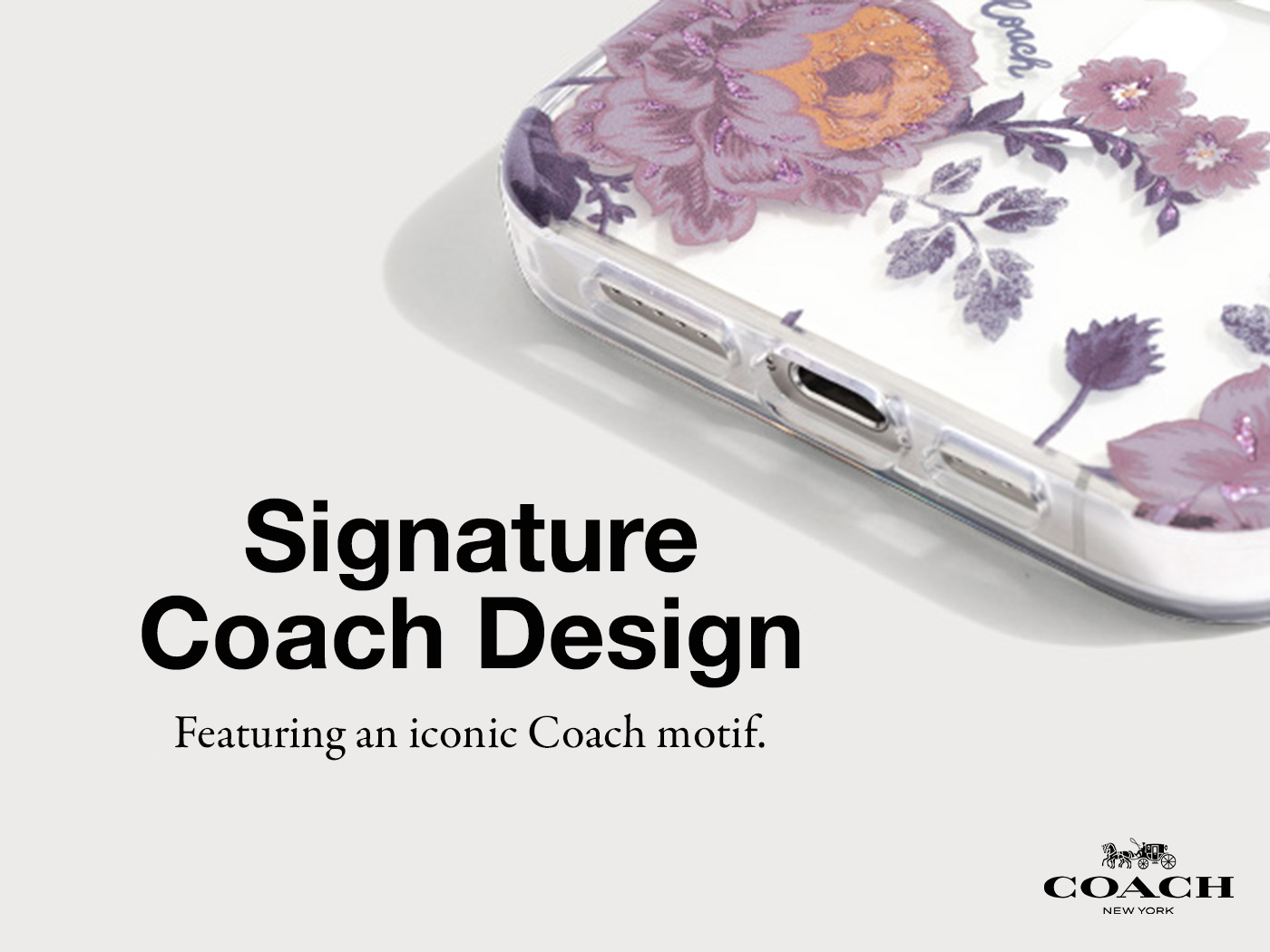 iPhone 15 Pro Max Coach Protective Case w/Magsafe - Moody Floral