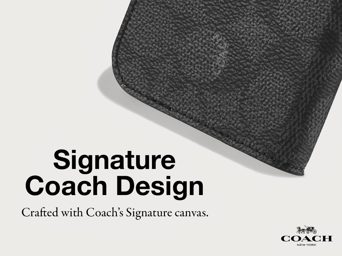 iPhone 16 Pro Max Coach Folio Signature C Case - Charcoal