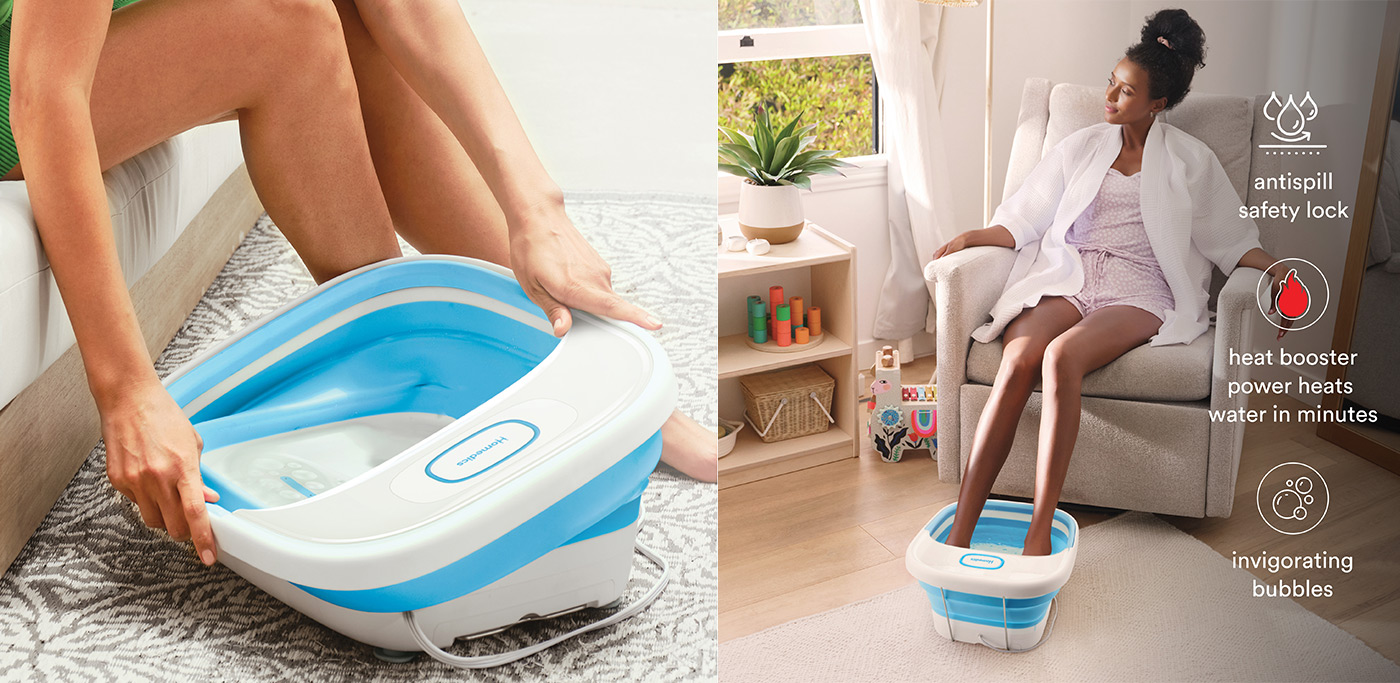 HoMedics Collapsible Essentials Footbath with Heat 