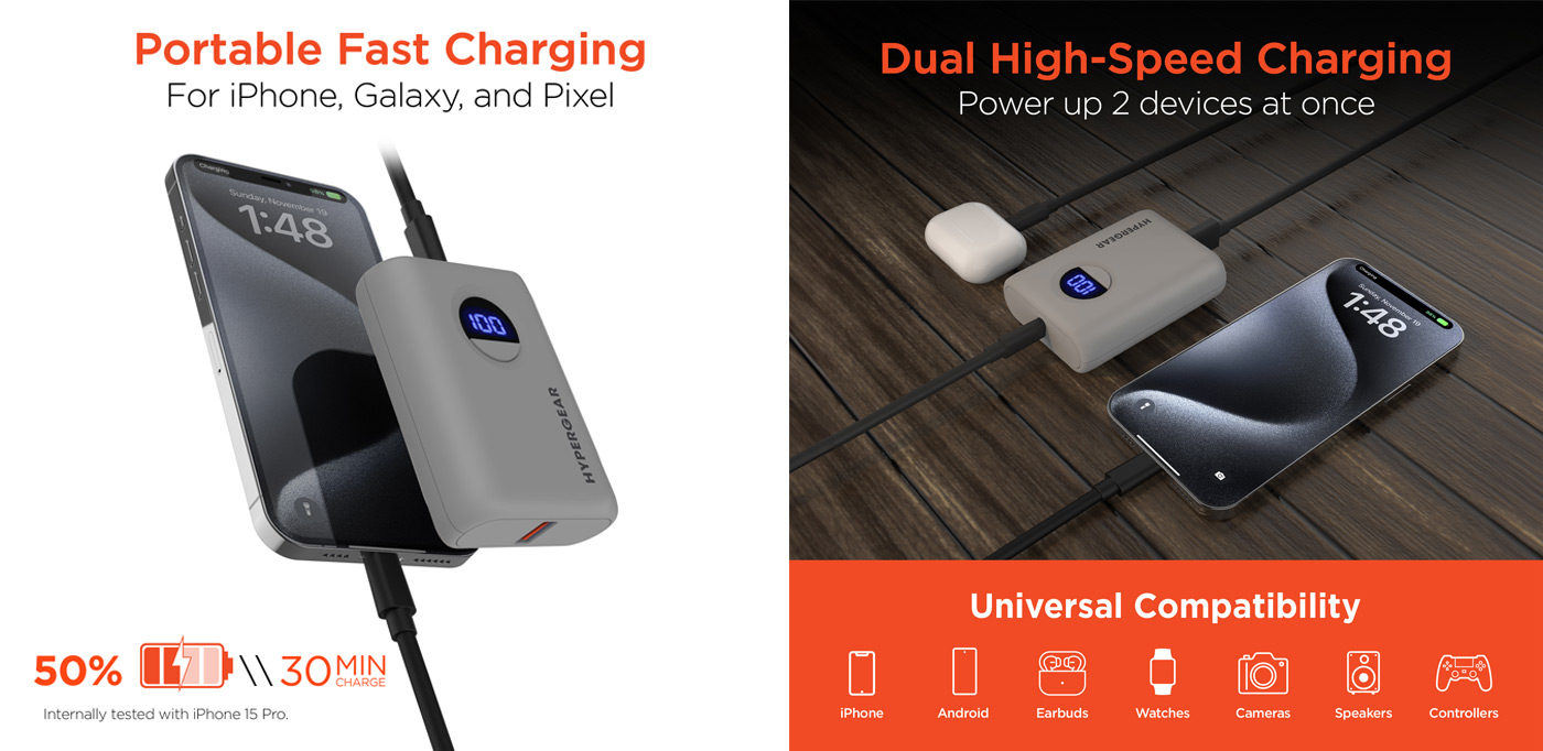 HyperGear 10000mAh Power Pack Pro Portable Power Bank with Digital Display