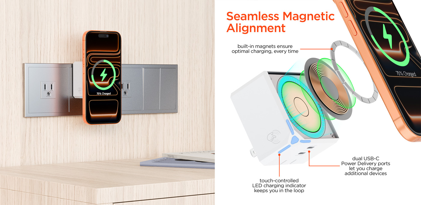 HyperGear MaxCharge 40W 3in1 Magnetic Wireless Fast Charger